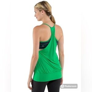 Lululemon No Limits Tank -Green Bean / Slalom Stripe Inkwell / Inkwell